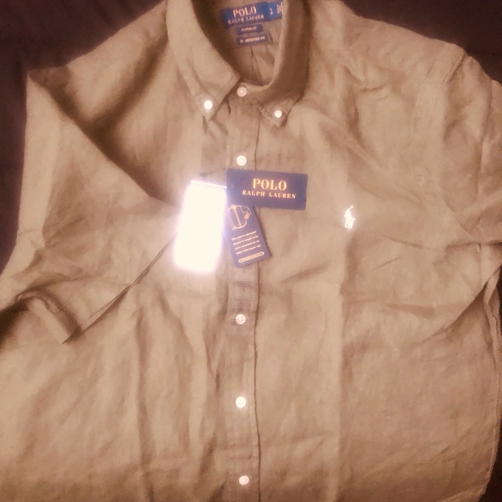 Ralph Lauren Men's Olive Button Down Shirt